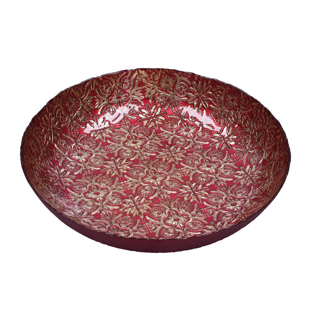 Centrotavola Beatrice Rituali Domestici in vetro rosso e oro 40x7 cm