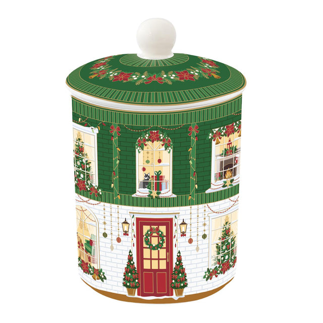 Barattolo biscotti Festive Avenue Easy Life in porcellana decorata 18 cm