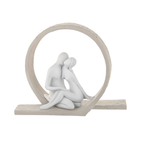 Scultura innamorati Bongelli Preziosi in marmorino color nocciola 15 cm