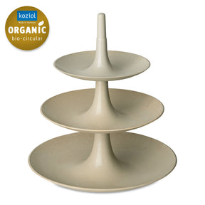 Alzata 3 ripiani Babell Koziol in materiale termoplastico color sabbia 34 cm