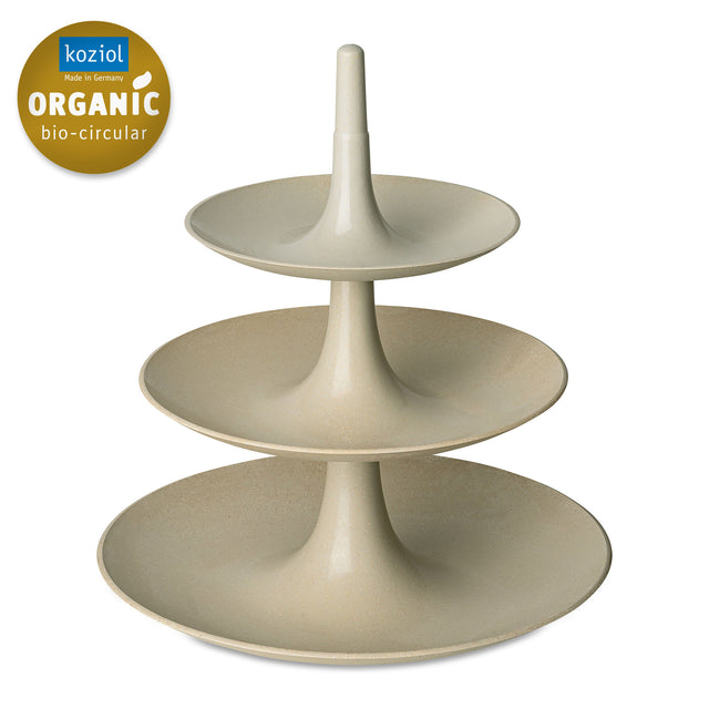 Alzata 3 ripiani Babell Koziol in materiale termoplastico color sabbia 34 cm