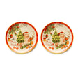 Set 2 piatti dolce Noel Lamart in porcellana decorata natalizia
