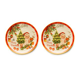 Set 2 piatti dolce Noel Lamart in porcellana decorata natalizia