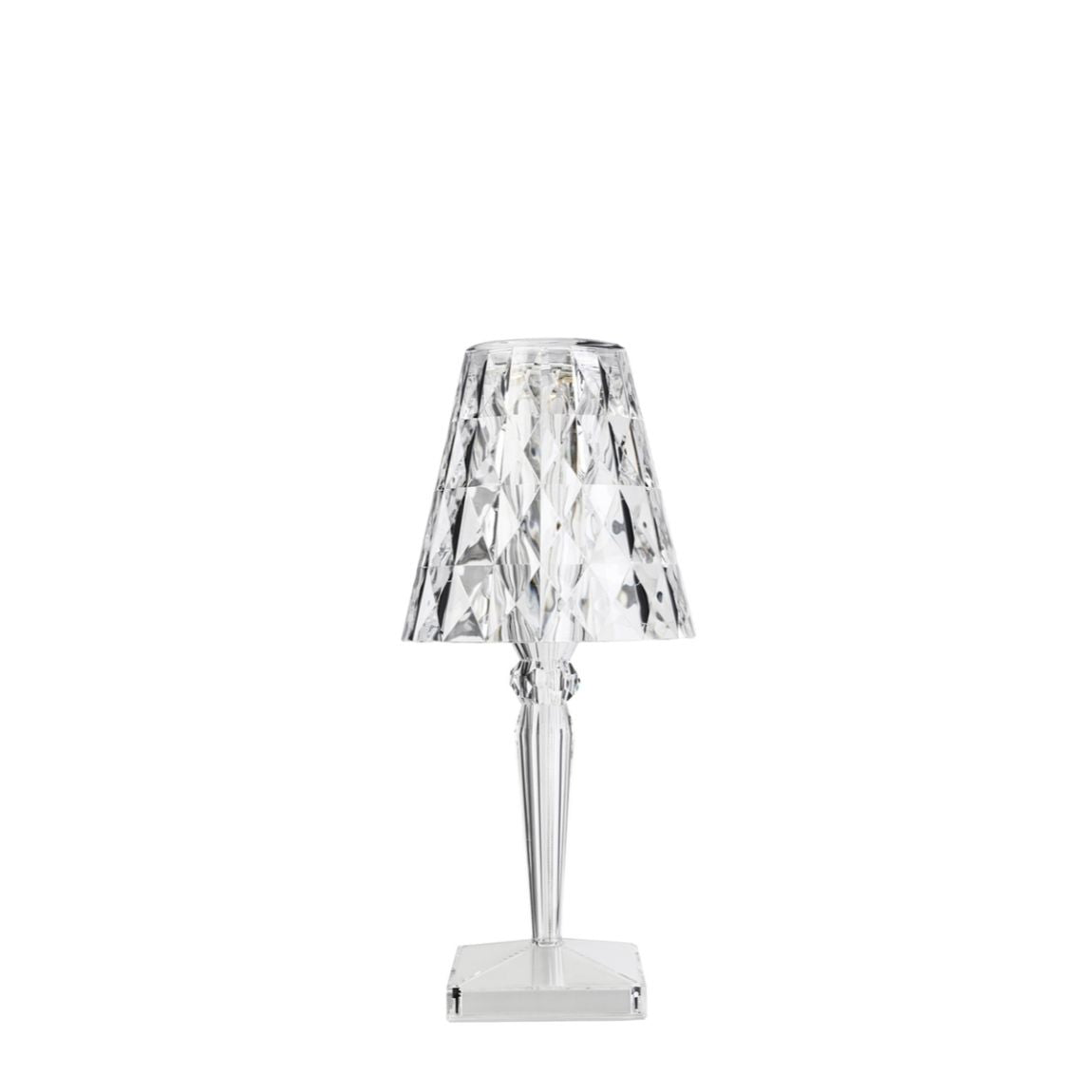 Lampada da tavolo Big Battery Kartell in PMMA trasparente 37 cm