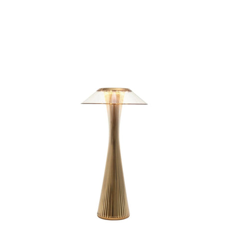 Lampada da tavolo Space Kartell in PMMA finitura oro 30 cm