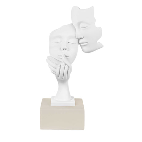 Scultura volti Bongelli Preziosi in marmorino con base nocciola 20 cm