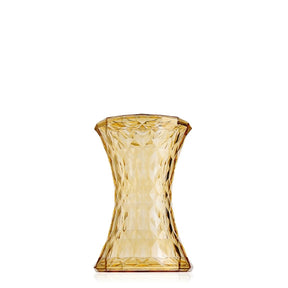 Sgabello Stone Kartell in policarbonato giallo a forma di clessidra 45 cm