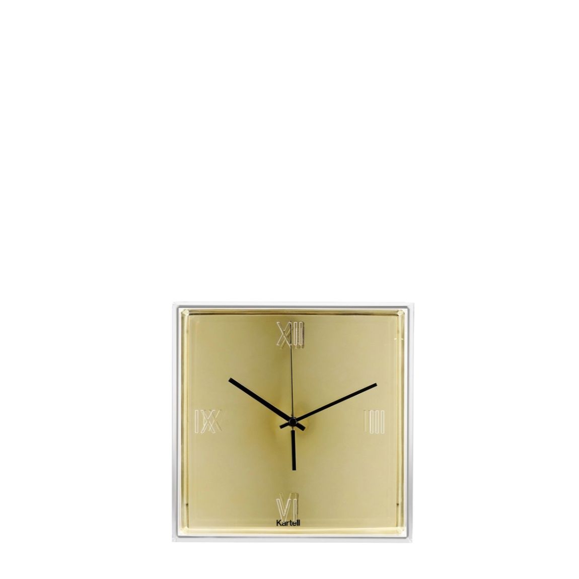Orologio da parete Tic&Tac Kartell in PMMA trasparente finitura oro 30x30 cm