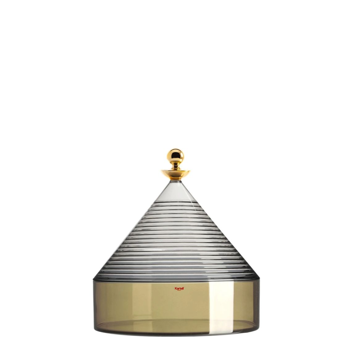 Contenitore Trullo Kartell in tecnopolimero fumè verde 25x27 cm