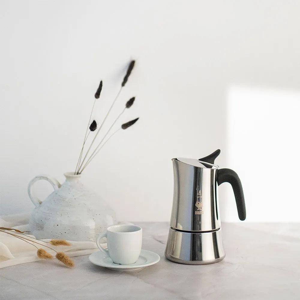 BIALETTI Moon Exclusive 4 Cup Moka Coffee Maker Stainless Steel
