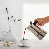 BIALETTI Moon Exclusive 4 Cup Moka Coffee Maker Stainless Steel