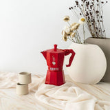 BIALETTI Caffettiera Moka Exclusive Red 6 Tazze Alluminio Rosso