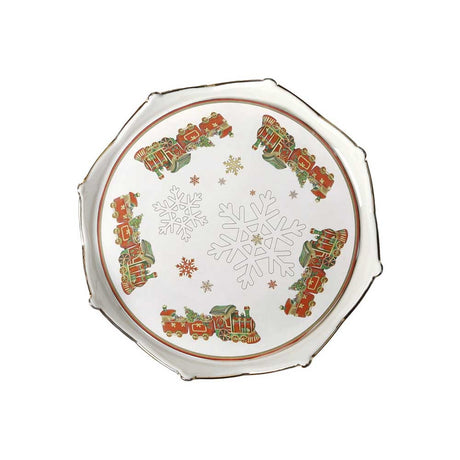 Vassoietto natalizio Corona Brandani in porcellana decorata 17 cm