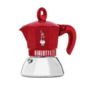 Caffettiera Moka Exclusive Bialetti in acciaio e alluminio rossa 2 tazze