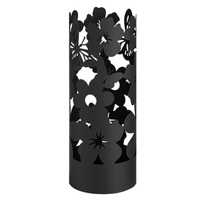 Portaombrelli cilindrico Montemaggi in metallo nero con decoro floreale 49 cm