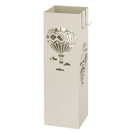 Portaombrelli Montemaggi in metallo bianco con stampa mongolfiere 50x15 cm