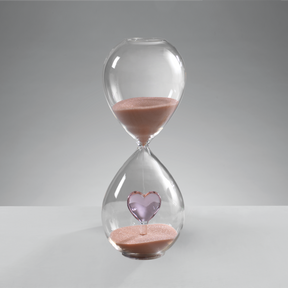 Clessidra con cuore Mascagni Casa in cristallo rosa 20x8 cm