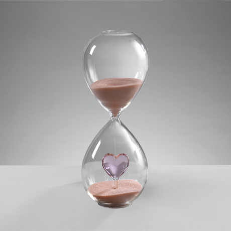 Clessidra con cuore Mascagni Casa in cristallo rosa 20x8 cm