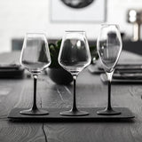 VILLEROY & BOCH Manufacture Rock Set 12 Pezzi Bicchieri Calici in Cristallo con Gambo e Fondo Nero