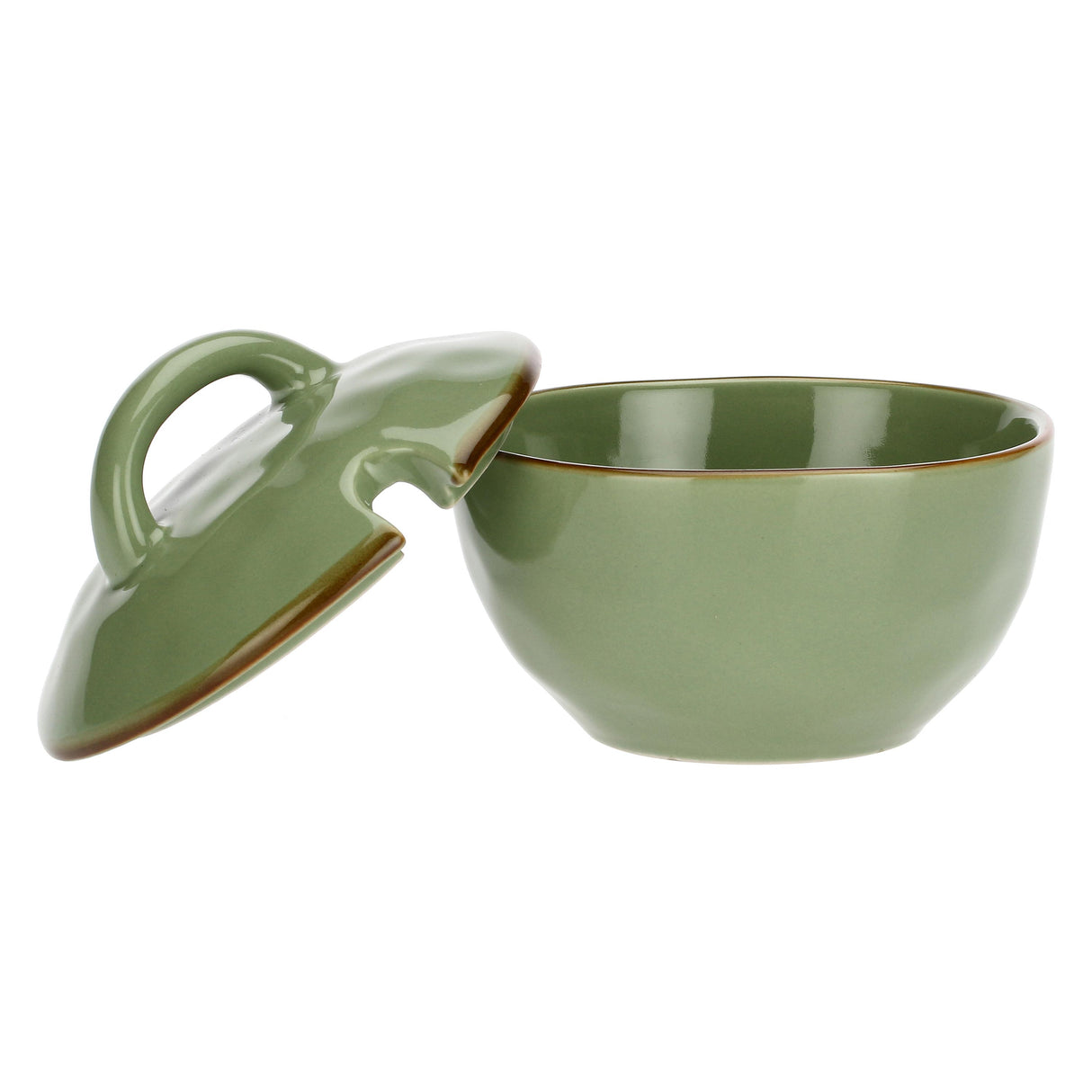 ROSE &amp; TULIPS Concerto Sugar Bowl 250ml Olive Green Stoneware
