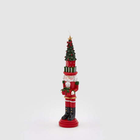 Candela Schiaccianoci EDG in cera decorativa alta 26 cm