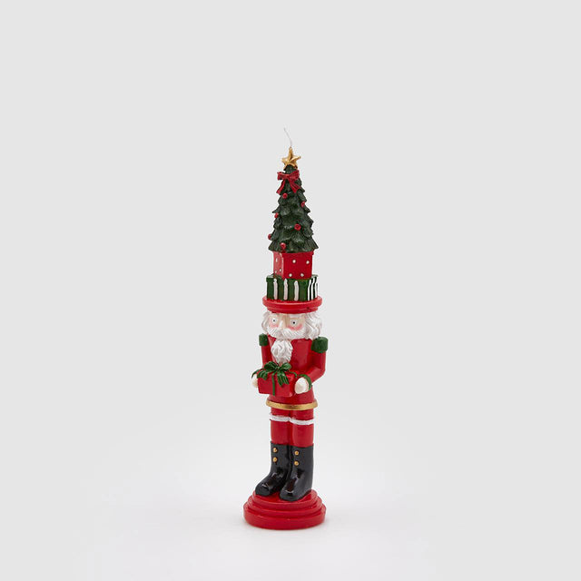 Candela Schiaccianoci EDG in cera decorativa alta 26 cm