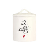 SIMPLE DAY Baratto Contenitore Caffè Il Caffè 12x17cm Gres Bianco