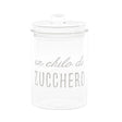 Barattolo zucchero Simple Day in vetro borosilicato con decoro 20x12 cm
