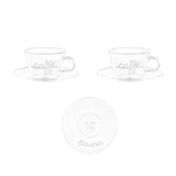 SIMPLE DAY Coffee Cup and Saucer Set 2 Pieces 100ml Glass