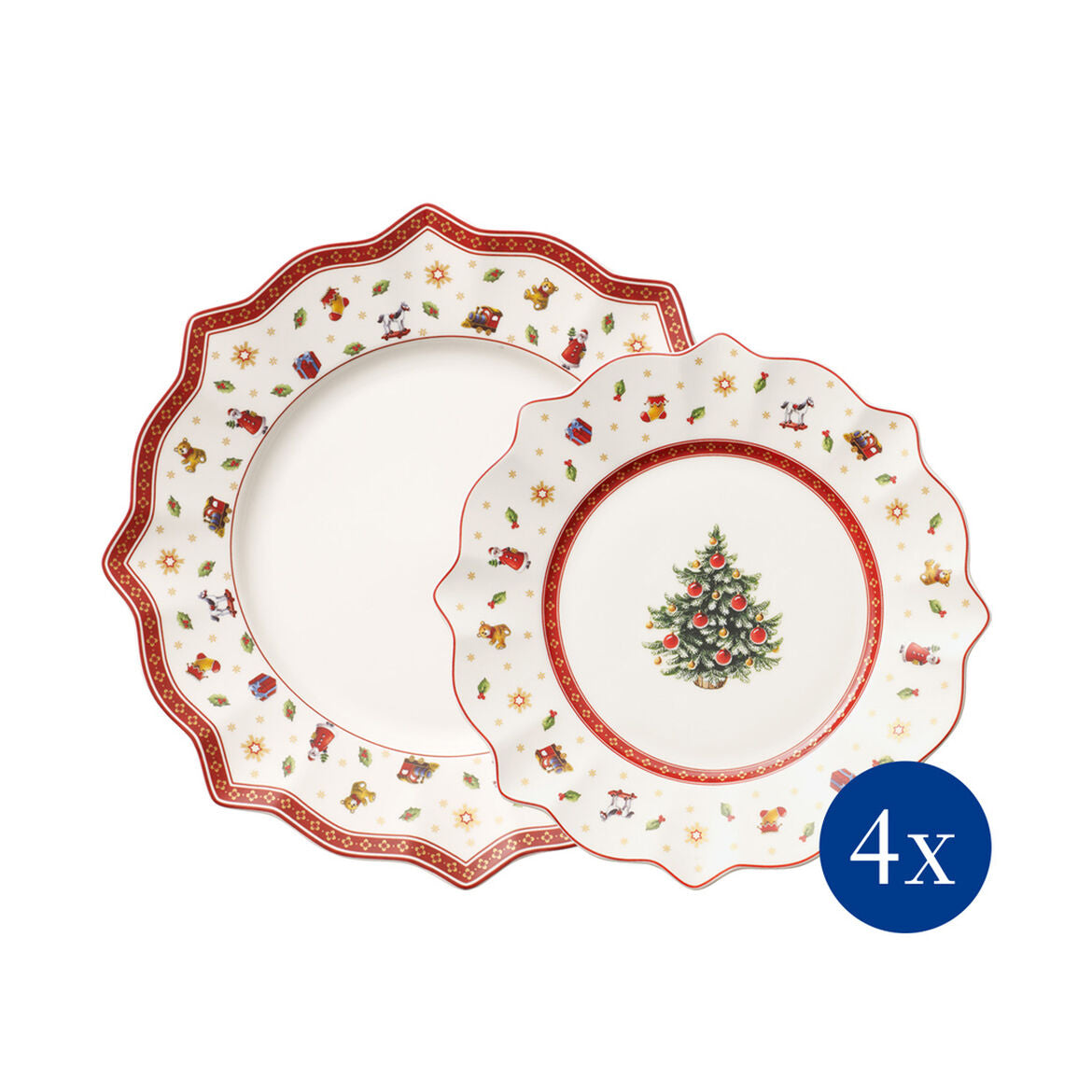 VILLEROY &amp; BOCH Toy's Delight Set 8 Pieces Christmas Table Plates