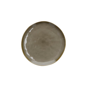 Piatto frutta Concerto Rose & Tulipani in stoneware con bordo dorato 20 cm