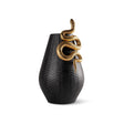 Vaso Snakes Lladrò in porcellana nera opaca 42x24 cm