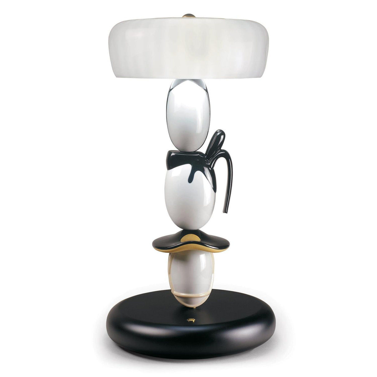 Lampada da tavolo Hairstyle Lladrò in porcellana con schermo in vetro 58x31 cm
