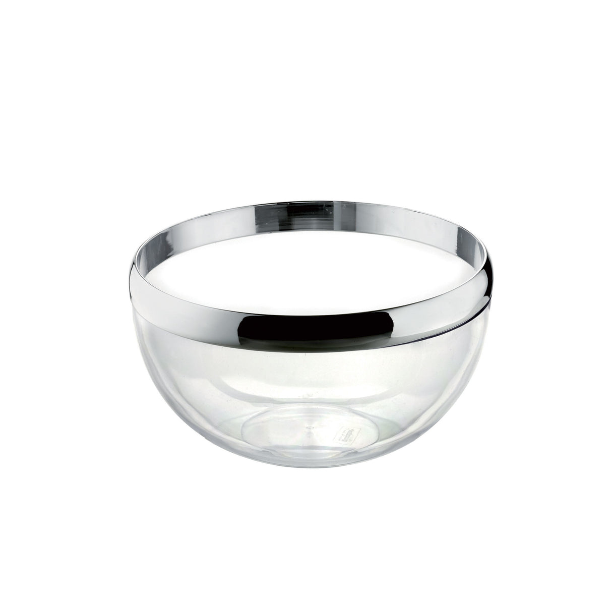 Ciotola Look Guzzini in plastica trasparente e cromata 15,5x8 cm
