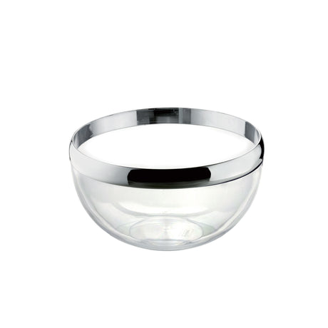 Ciotola Look Guzzini in plastica trasparente e cromata 15,5x8 cm