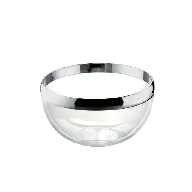 Ciotola Look Guzzini in plastica trasparente e cromata 15,5x8 cm