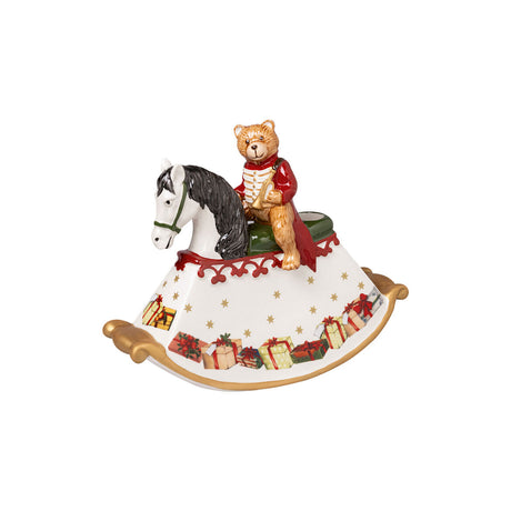 Portacandele cavallo a dondolo Villeroy & Boch in porcellana 22x17 cm