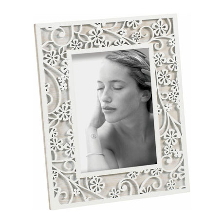 Portafoto Mascagni Casa in legno bianco 25x20 cm per foto 13x18