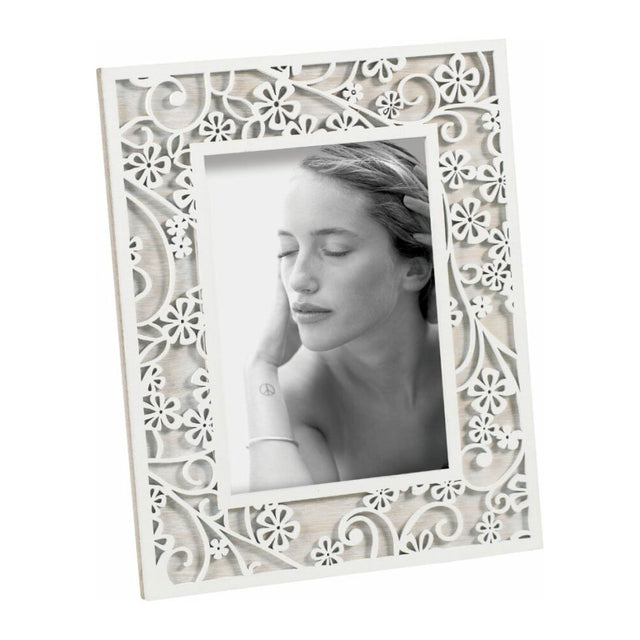 Portafoto Mascagni Casa in legno bianco 25x20 cm per foto 13x18