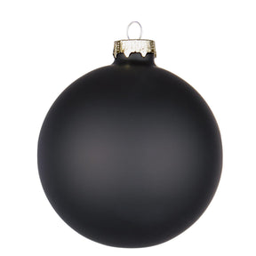 Pallina di Natale Bizzotto in vetro nero opaco decorata 10 cm