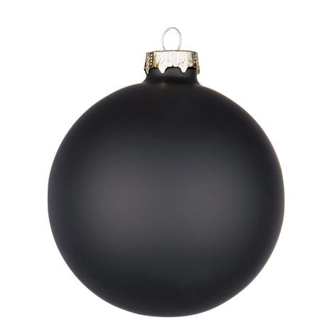 Pallina di Natale Bizzotto in vetro nero opaco decorata 10 cm