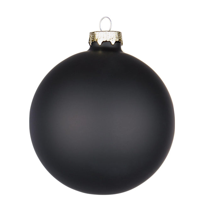 Pallina di Natale Bizzotto in vetro nero opaco decorata 10 cm