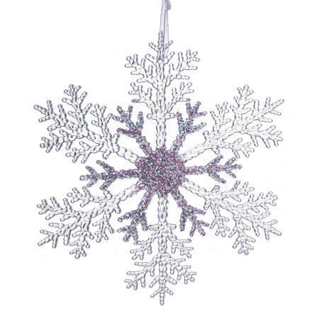 Pendaglio Fiocco di Neve Bianchi Dino in resina lucida 21 cm