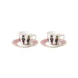 Set 2 tazzine caffè Easy Life in porcellana con decoro soldatini 80 ml