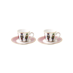 Set 2 tazzine caffè Easy Life in porcellana con decoro soldatini 80 ml