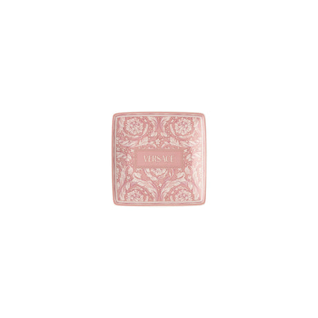 Ciotola Barocco Rose Versace in porcellana rosa quadrata 12x12 cm