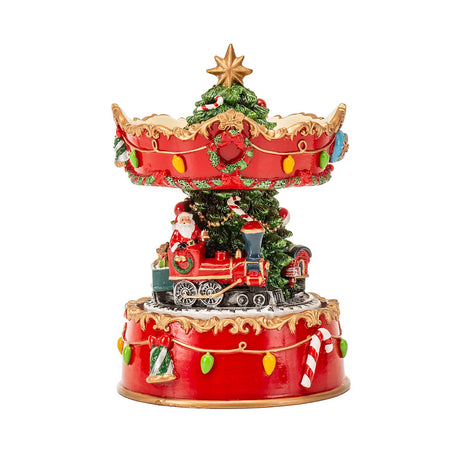 Carillon Carosello Noel in poliresina decorata 16,5 cm