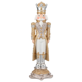 Schiaccianoci soldatino Timstor in legno color oro e argento 26 cm