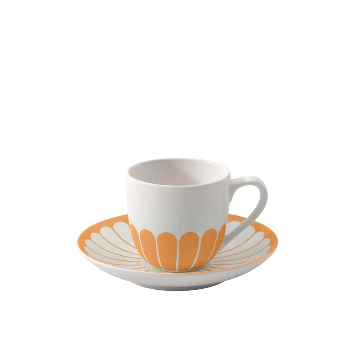 Tazzina caffè Fleur Soleil Villeroy & Boch in porcellana con bordo giallo