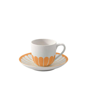Tazzina caffè Fleur Soleil Villeroy & Boch in porcellana con bordo giallo